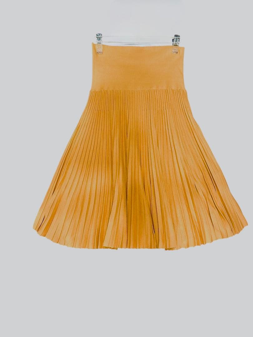 HERMÈS プリーツスカート マスタード 36