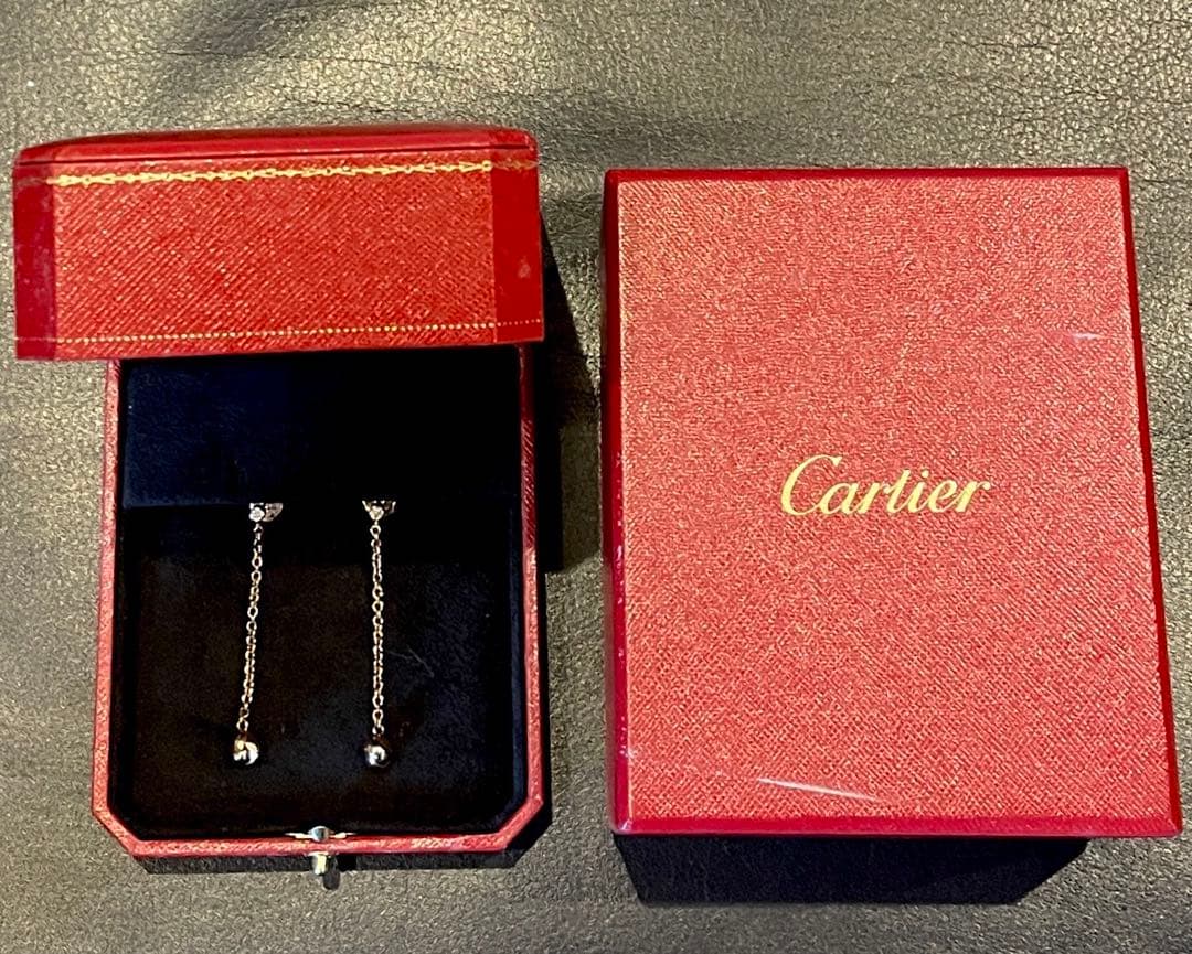 Cartier ピアス　パンピーユボール　スイングドロップチェーン　3カラー