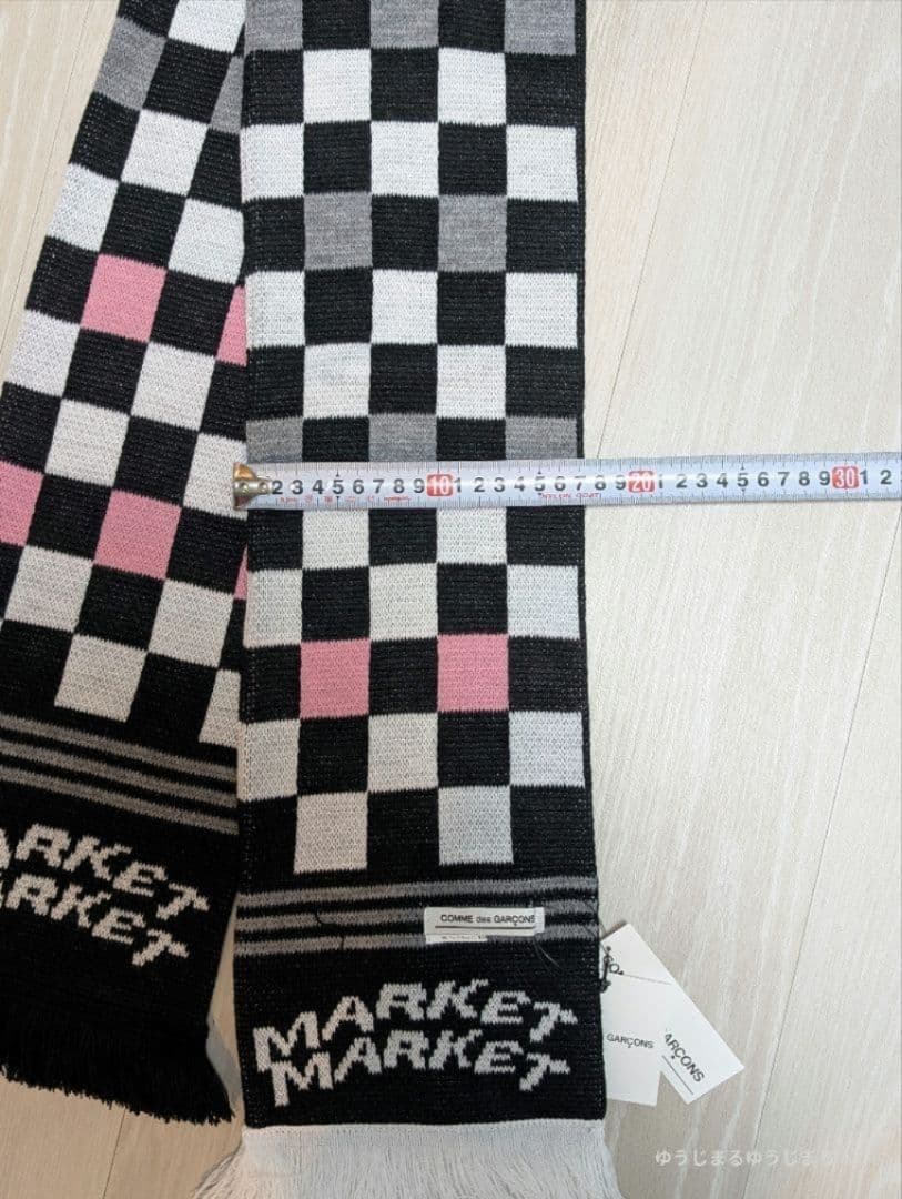 【美品】コムデギャルソン マフラー ブラックアンドピンクマーケット限定 CDG