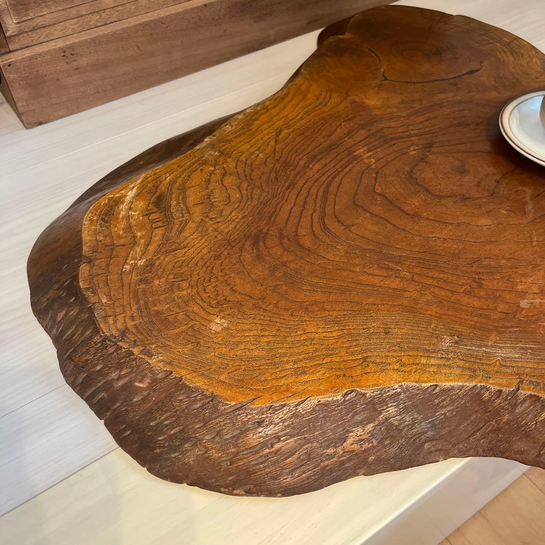 一枚板　テーブル　ヴィンテージ　蚤の市　昭和レトロ　古道具