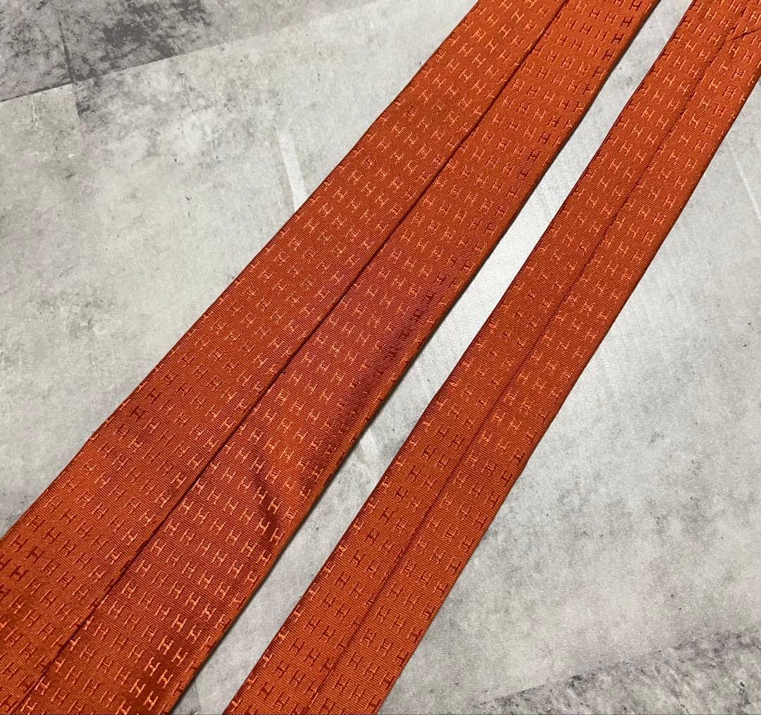 HERMES ネクタイ ハイブランド ファソネ オレンジ