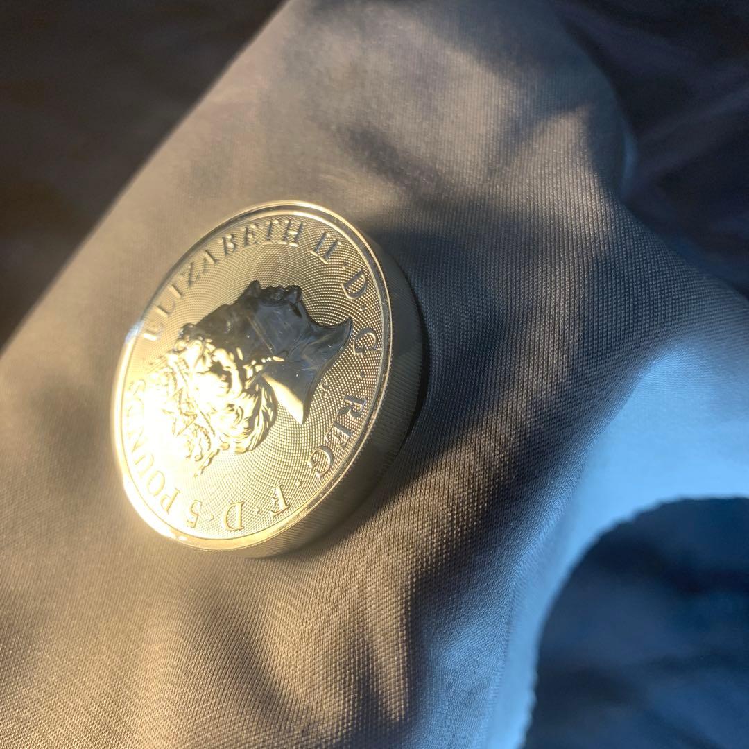 D3 純銀貨 2オンス クイーンズビースト　2020ホワイトライオン