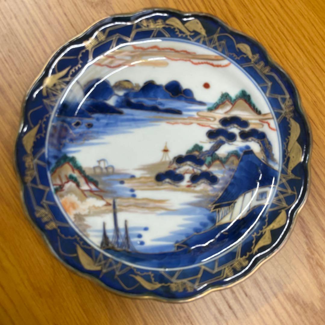 古伊万里焼　金彩色絵皿5枚セット