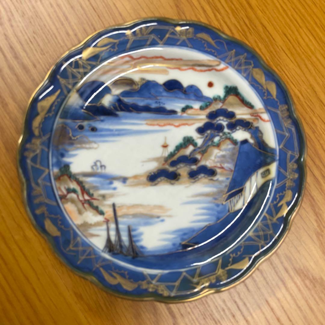 古伊万里焼　金彩色絵皿5枚セット