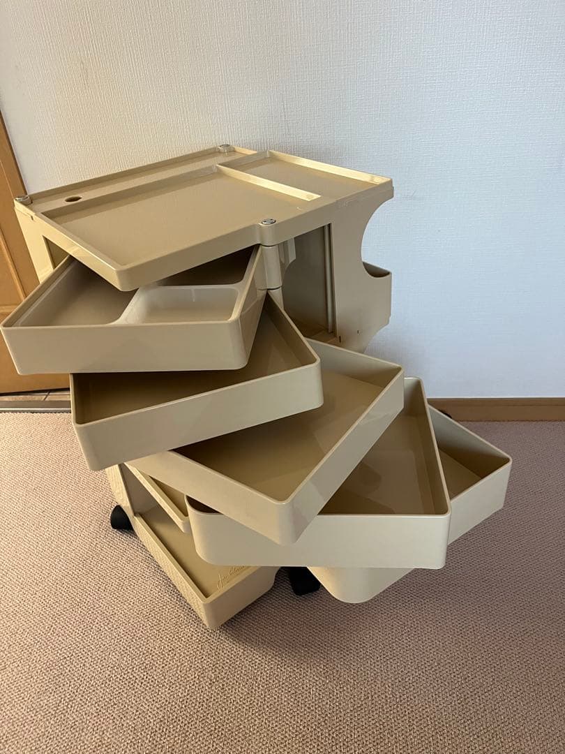 ボビーワゴン ベージュB-LINE 正規品 5段棚×3段ポケット