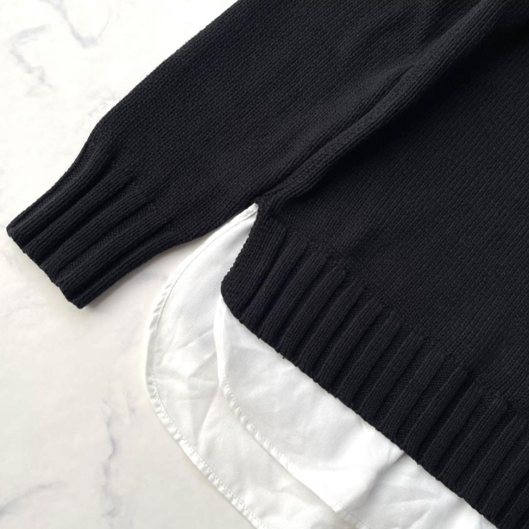 LAUREN RALPH LAUREN シャツドッキングニット ブラック XS