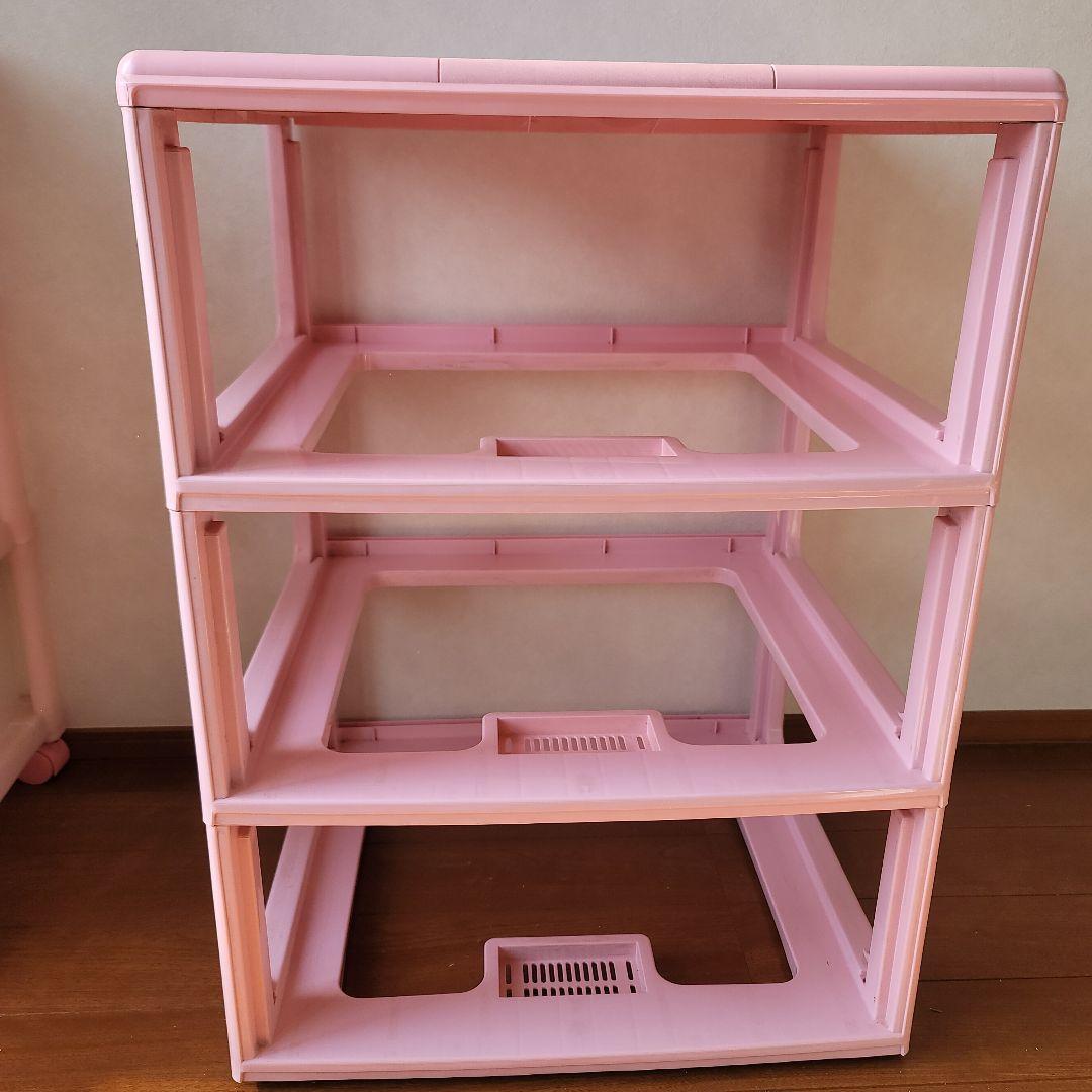 キティちゃん 3段引き出し収納ケース ピンク　コメント必読