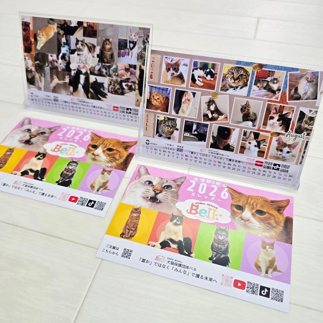 ①《猫》 卓上チャリティーカレンダー5枚セット