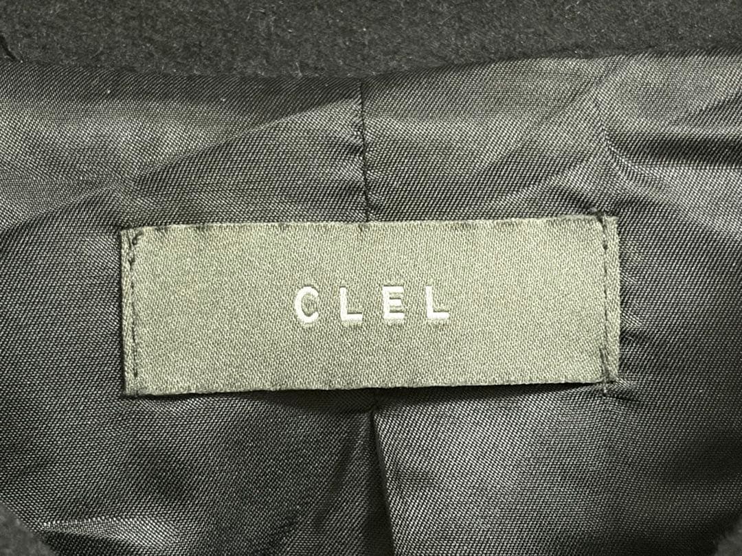 CLEL ブラック ステンカラーコートサイズS