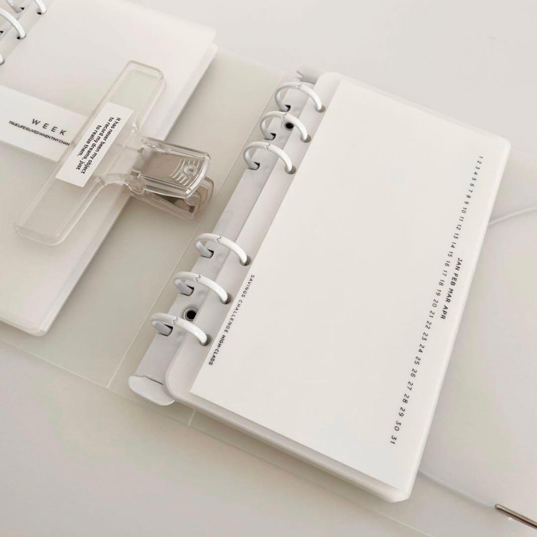 がっちゃん　韓国　貯金　バインダー　ダブルリングバインダー　白　11