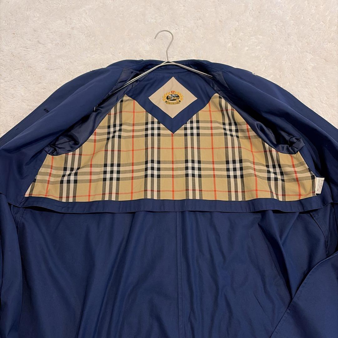Burberrys 美品✨ステンカラーコート　ビンテージ　ネイビー ノバチェック