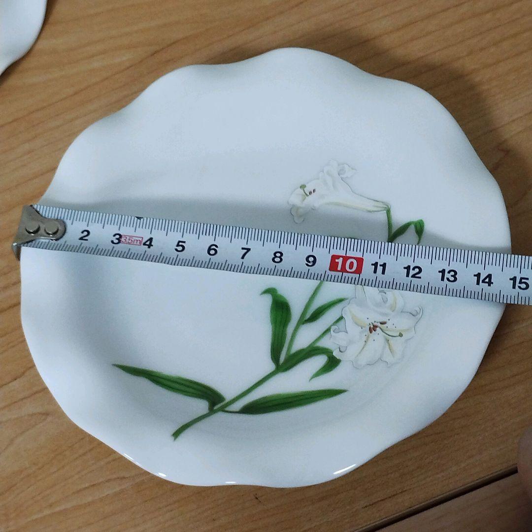 ✨️未使用品✨️ 深川製磁 白百合 フリルトレイ 波型陶磁器皿 5枚セット