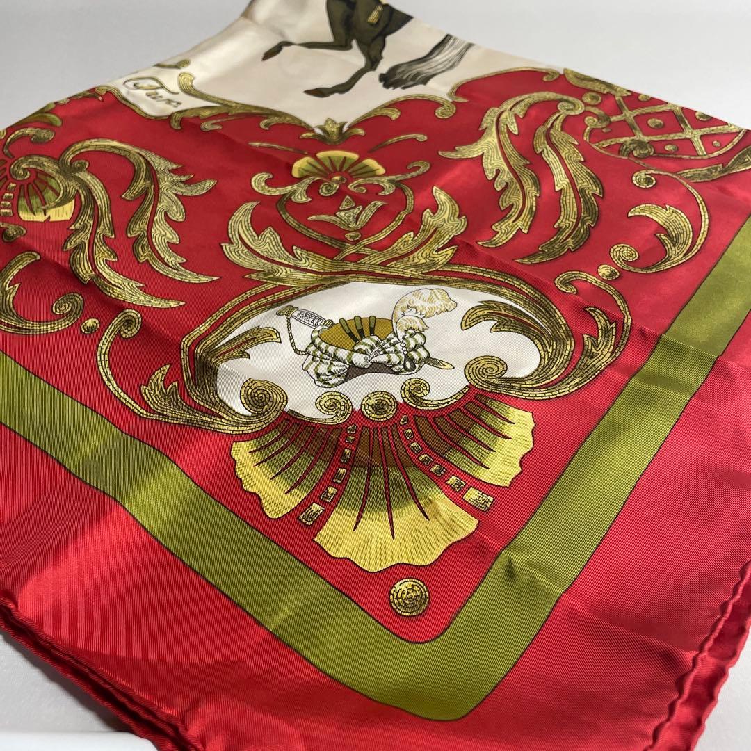 2507-72｜エルメス カレ 90 スカーフ シルク レッド タグあり