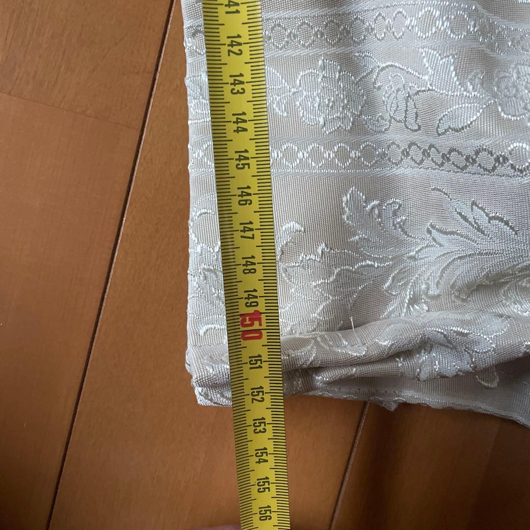 グレー 花柄刺繍 ドレープカーテン 150x235cm