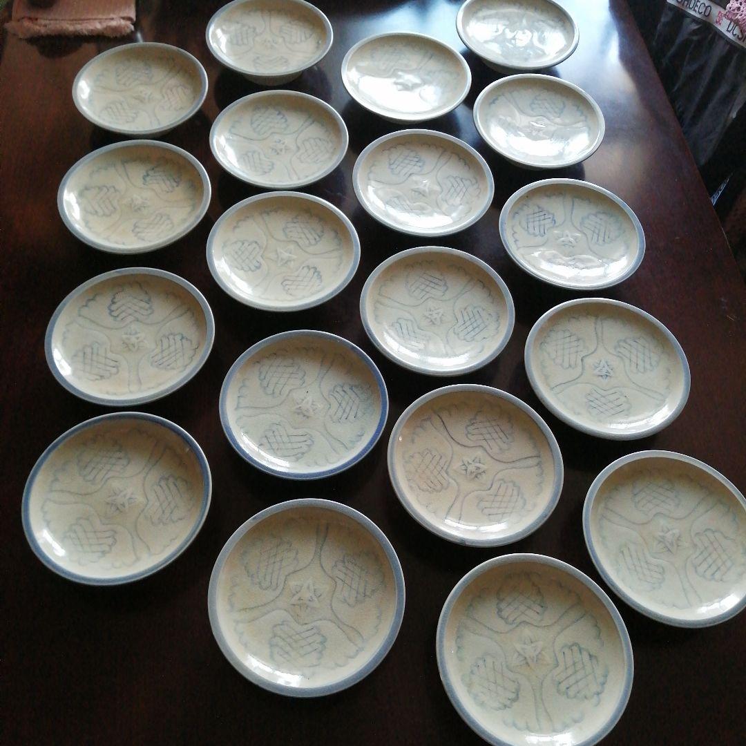 瀬戸焼　加藤華仙　御深井高台皿　19枚　16.5cm