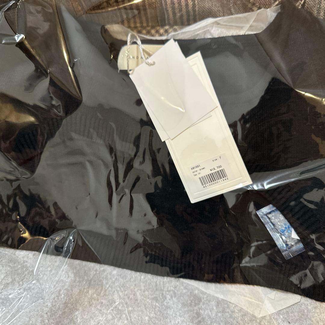 ワンピース andmary Selena check mini dress brown