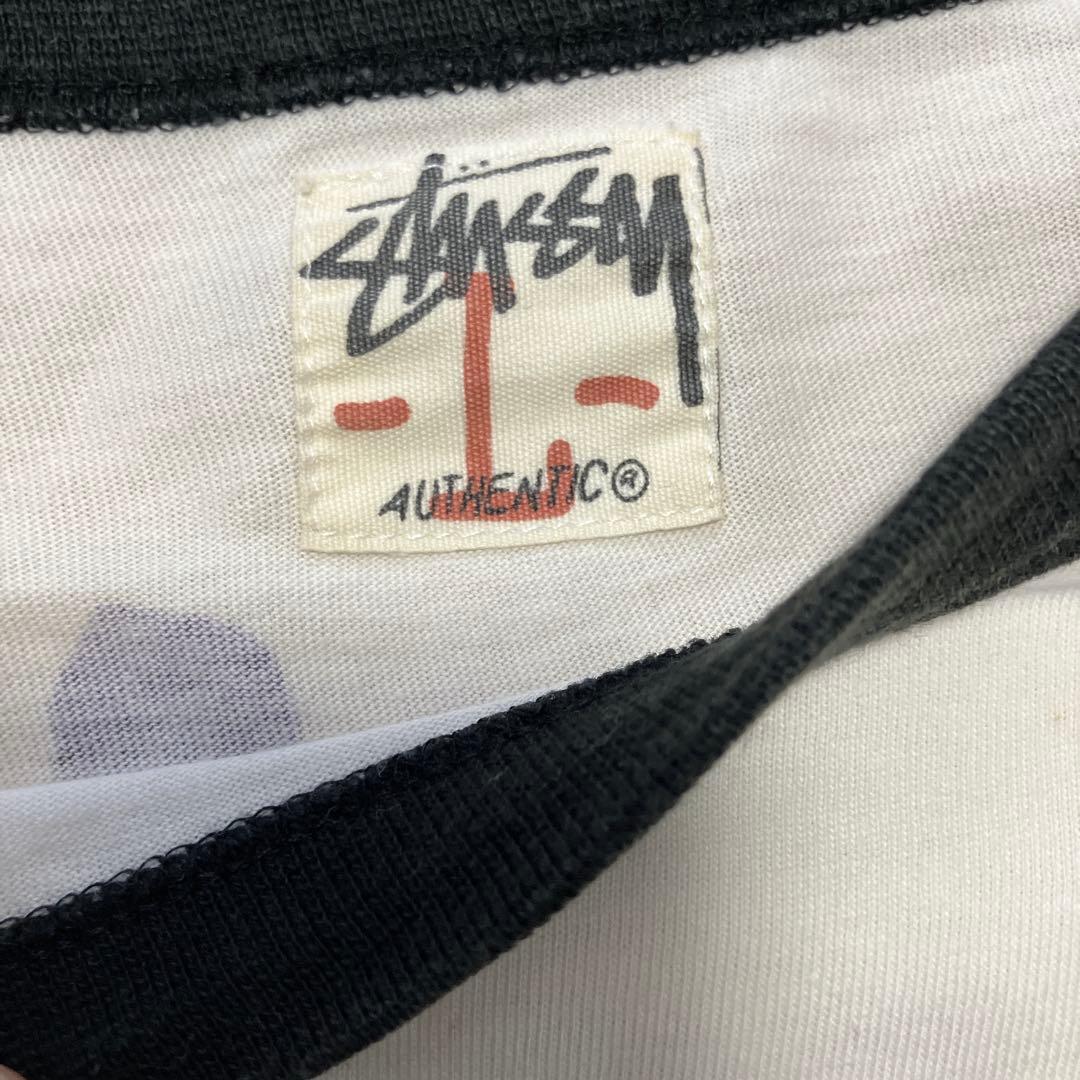 ステューシー STUSSY ワールドツアー 両面プリント ラグランTシャツ 白L