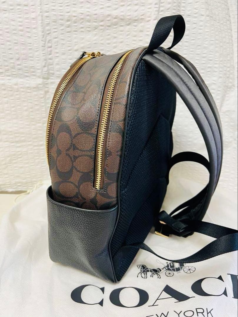 COACH コーチ　リュック　シグネチャー　ブラウン/ブラック　美品