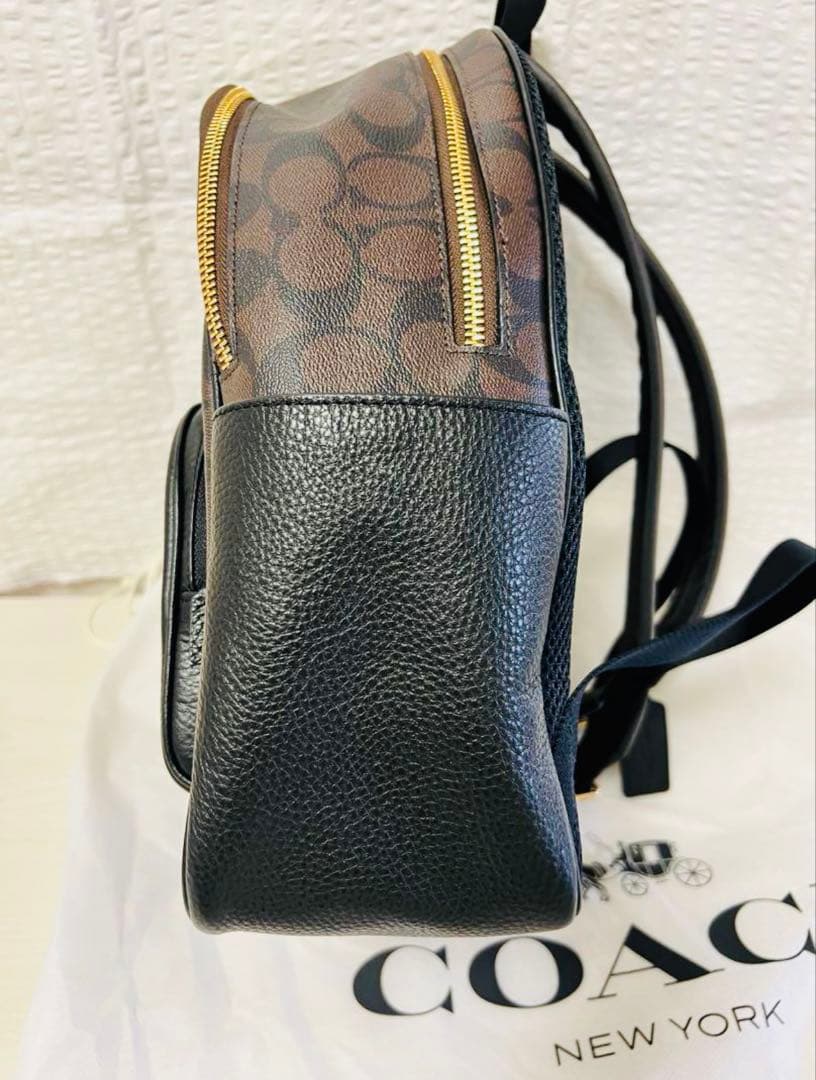 COACH コーチ　リュック　シグネチャー　ブラウン/ブラック　美品