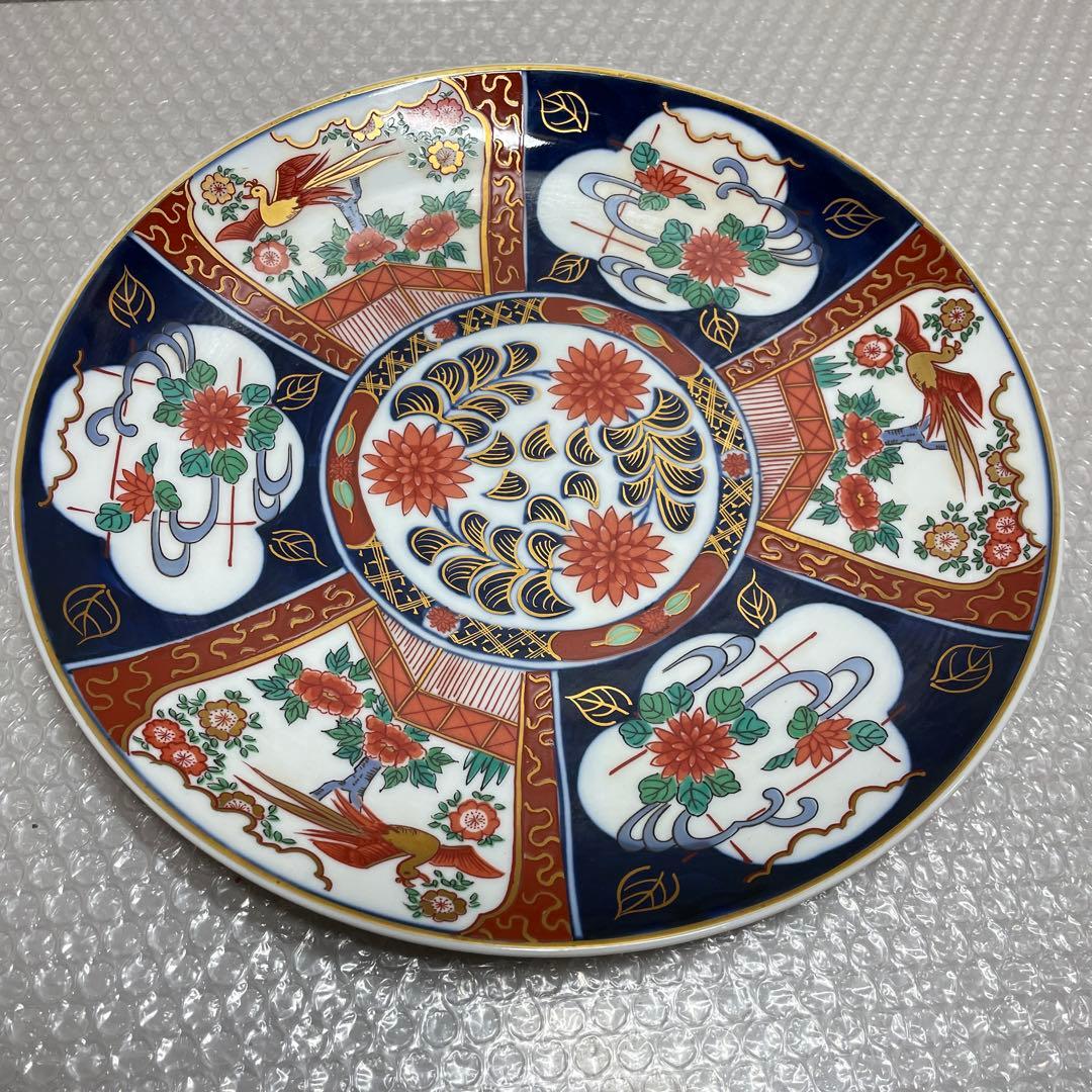 有田焼 盛皿 大皿 山徳窯 赤濃 金彩 古伊万里 色絵 唐草 昭和