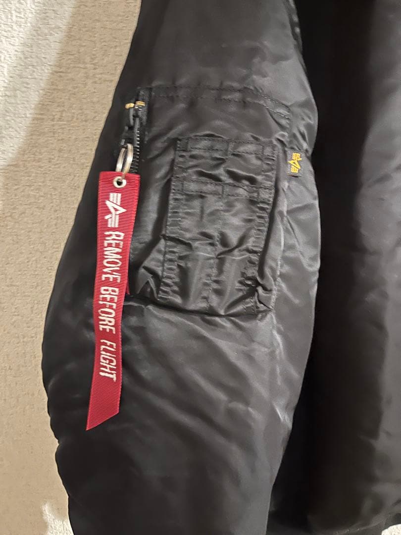 【美品】ALPHA アルファ MA-1 黒ブラック XL フライト ミリタリー