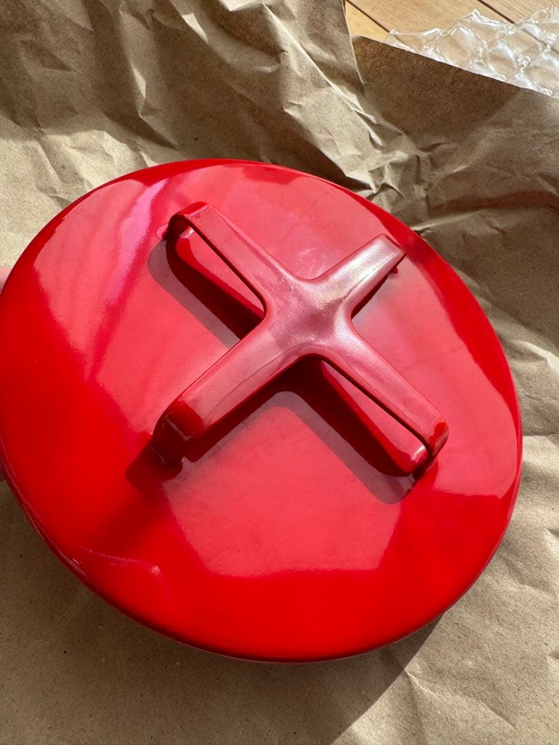 ダンスク☆ホーロー鍋、18cm、赤