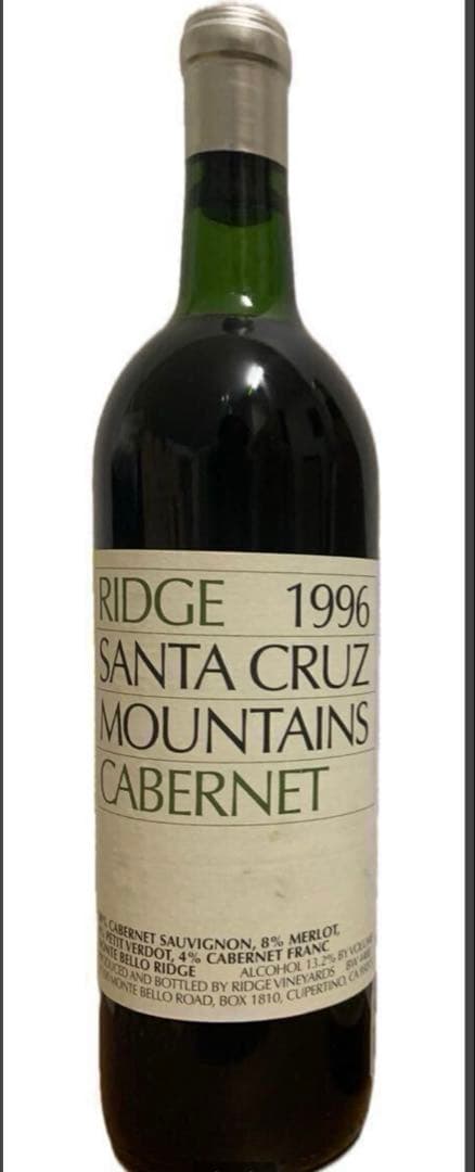 リッジ 1996 サンタクルーズ マウンテンズ カベルネ ヴィンテージワイン 赤