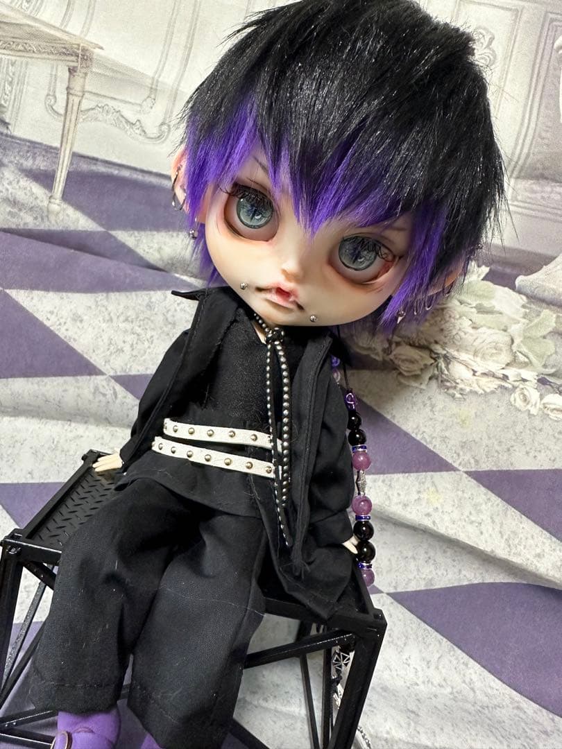 ⋆*⋆様 アイシードール 本体男の子　ボアウィッグ　OF付き　カスタムアイシード