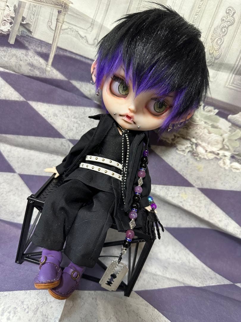 ⋆*⋆様 アイシードール 本体男の子　ボアウィッグ　OF付き　カスタムアイシード