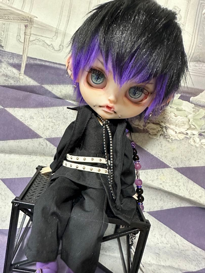 ⋆*⋆様 アイシードール 本体男の子　ボアウィッグ　OF付き　カスタムアイシード