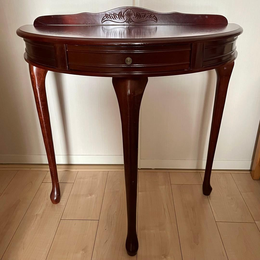 u*e様 コンソールテーブル　引き出し付き　猫脚　ハーフムーン　半円　花台　アン