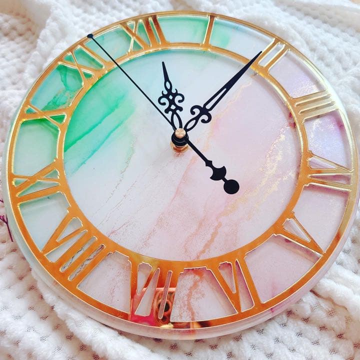 祝い アルコールインクアート 時計 結婚祝い オーダー可能