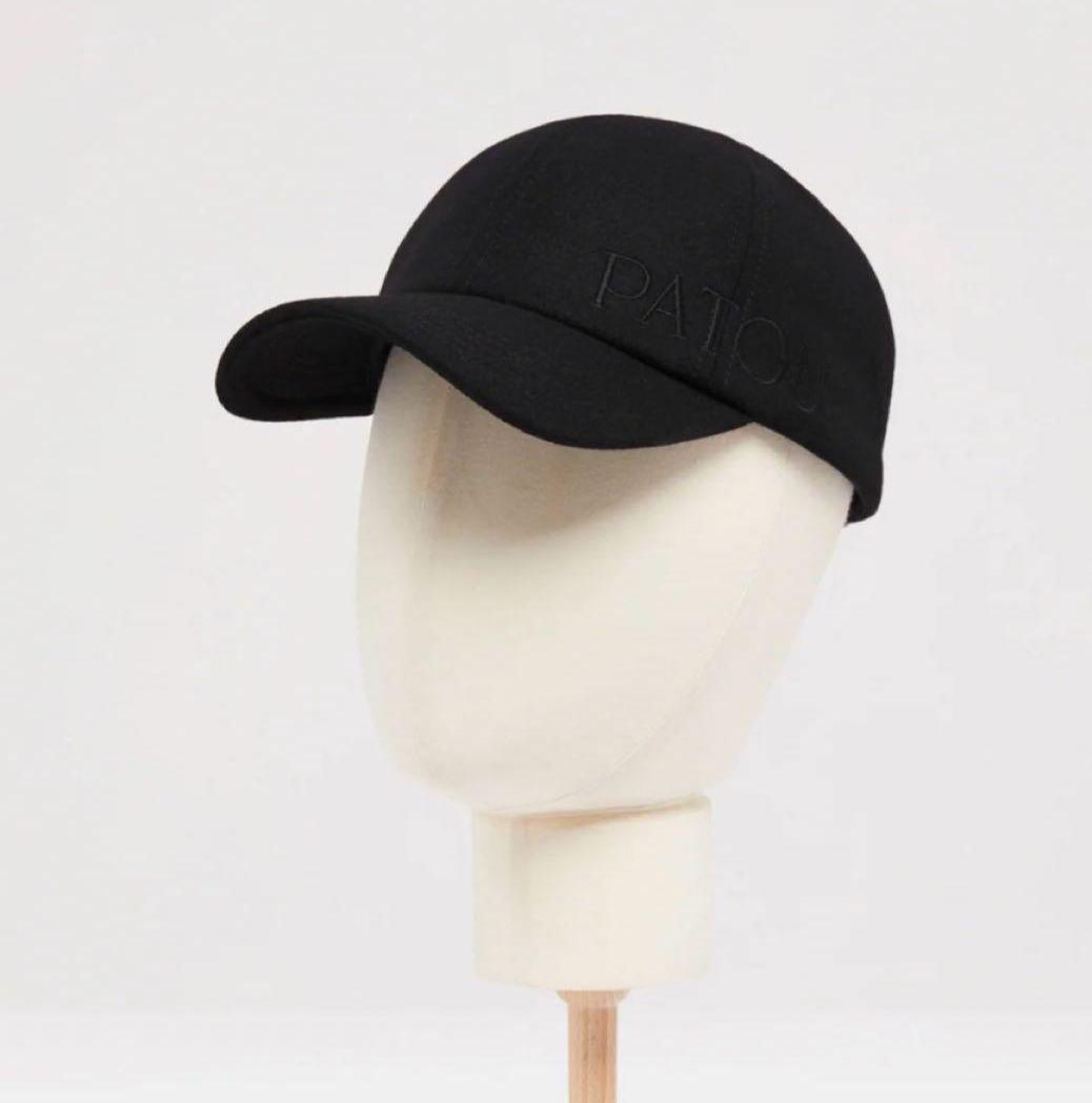 パトゥ PATOU 帽子 ウール ベースボール キャップ　ブラック