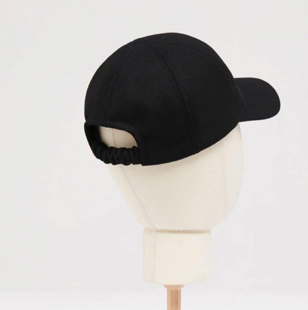 パトゥ PATOU 帽子 ウール ベースボール キャップ　ブラック