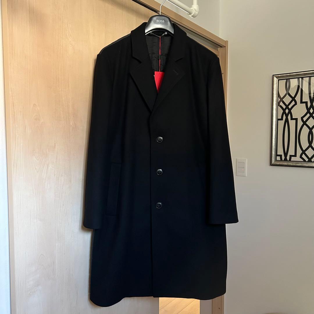 希少✨HUGO BOSS ヒューゴボス チェスターコート ブラック 48 XL