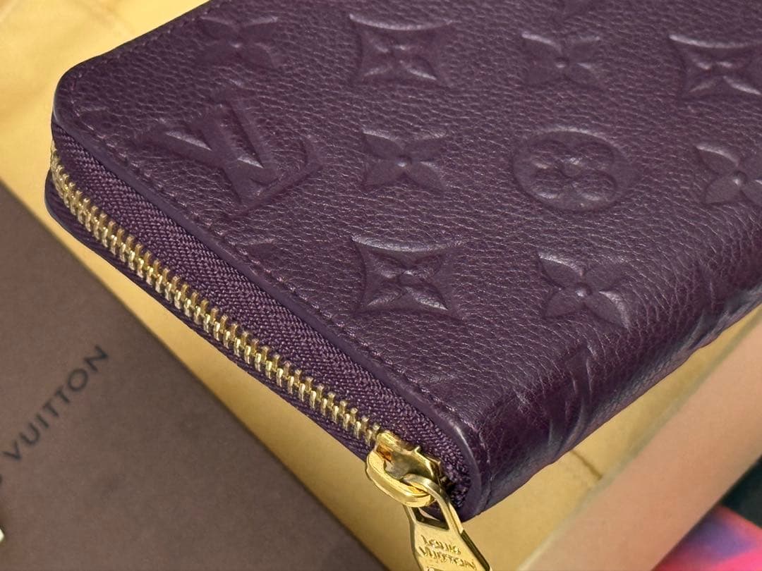 極美品！ルイヴィトン　アンプラント　スクレットロン　ジッピー長財布　紫系