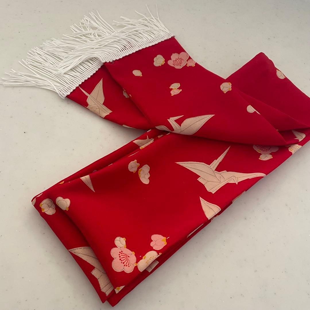 七五三　アンティークお着物セット　３歳〜　作り帯コーデ　髪飾り付き