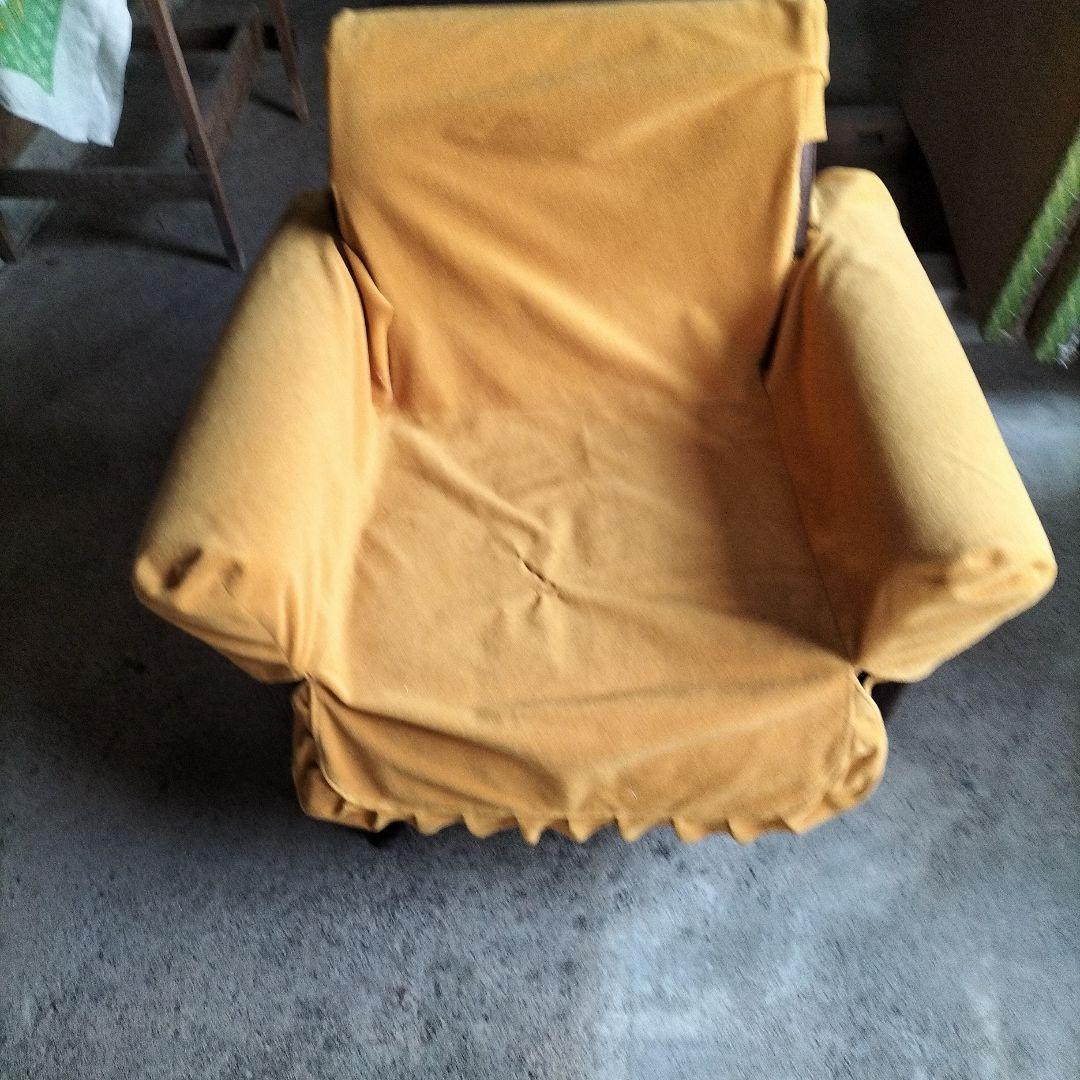 昭和レトロ茶色合成皮革 1人掛けソファ、2個ペア