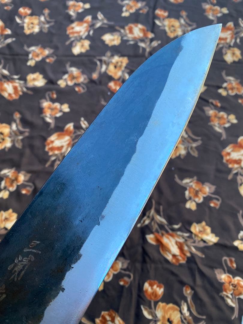 三浦刃物 白一鋼 黒打 牛刀270mm スタビイライズウッド柄