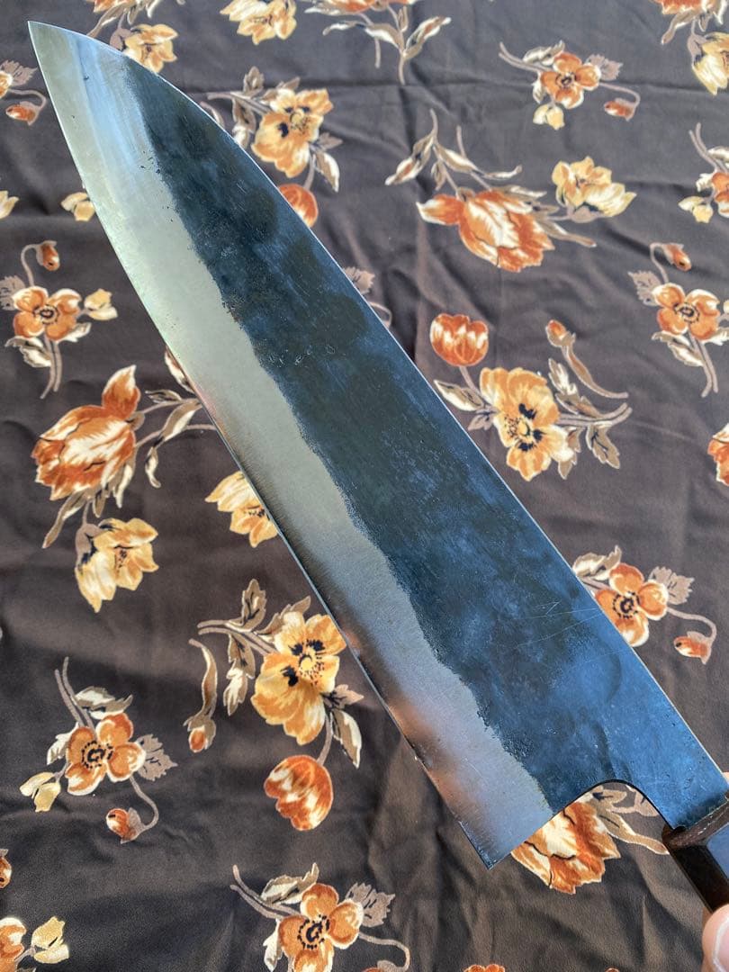 三浦刃物 白一鋼 黒打 牛刀270mm スタビイライズウッド柄