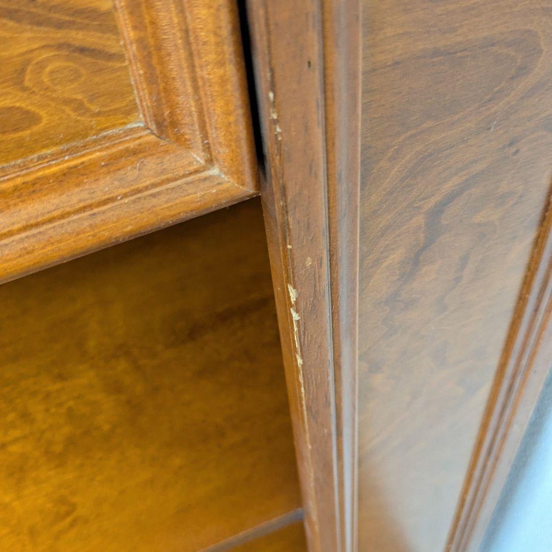 イタリア製 アンティーク調木製本棚 アーチ型 ブックシェルフ 2引き出し付き