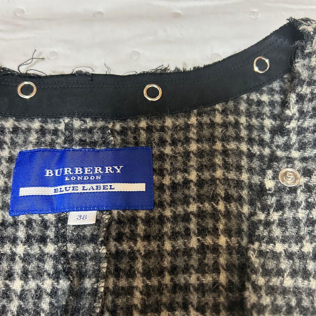 バーバリーブルーレーベル ショート トレンチコート 黒 レディース38 M