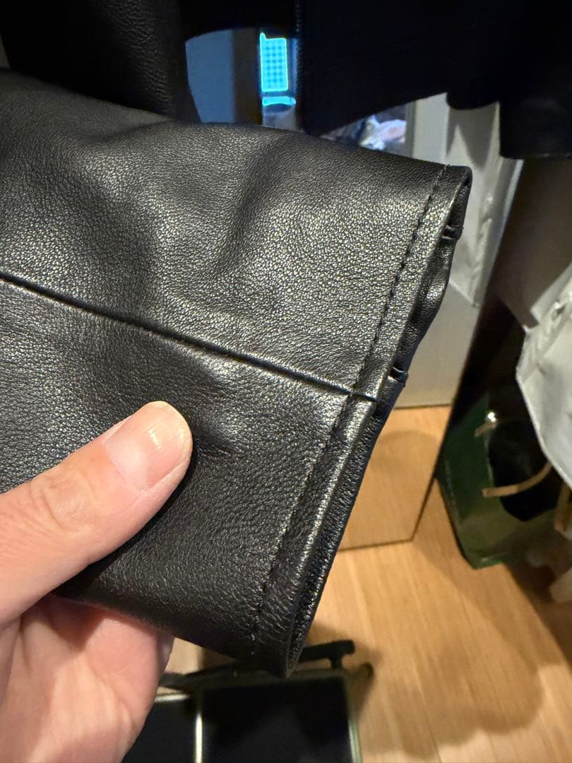 未使用COACH ブラック レザー シングルライダースジャケット　M