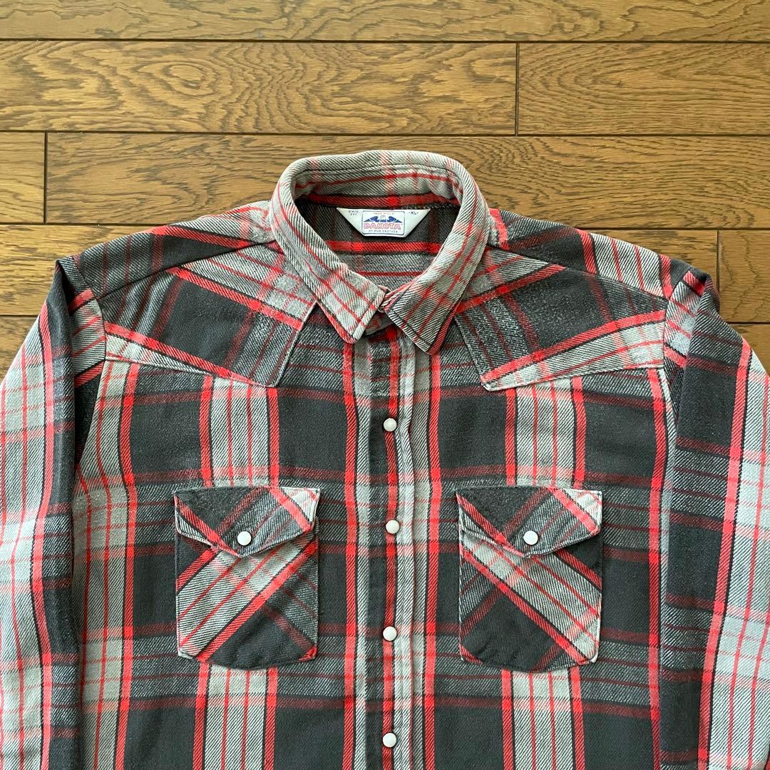 80s DAKOTA FIVE BROTHER ネルシャツ USA製 XL