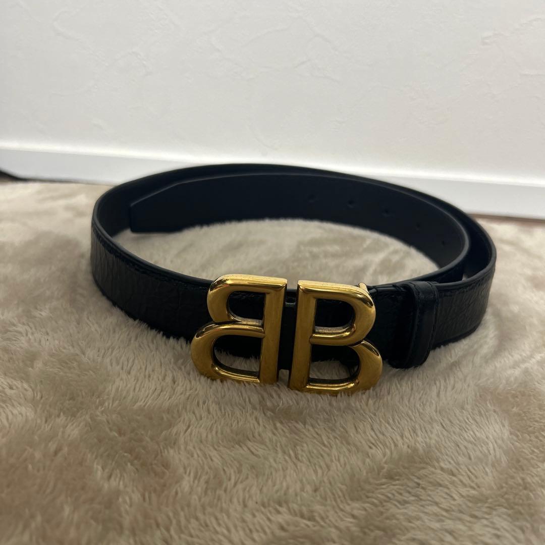 BALENCIAGA ブラックレザー ベルト