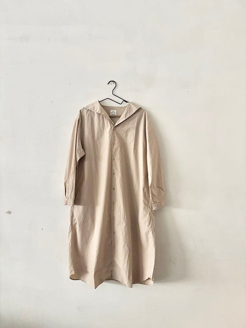 【美品】ORCIVAL　コットン セーラーカラー　ロングシャツドレス