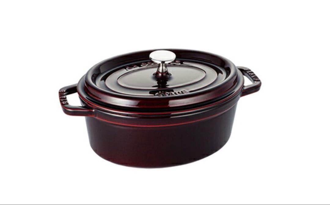 staubココットオーバル　ダークレッド 両手鍋 23cm