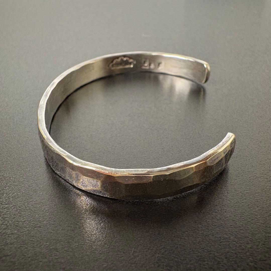 sterling silver スターリングシルバー　バングル　槌目