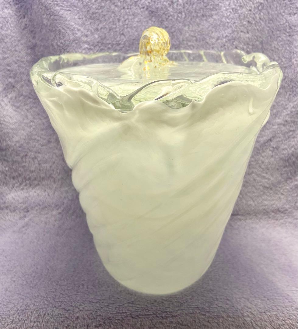 茶道具 水差し ガラス 白 金箔【匿名配送】