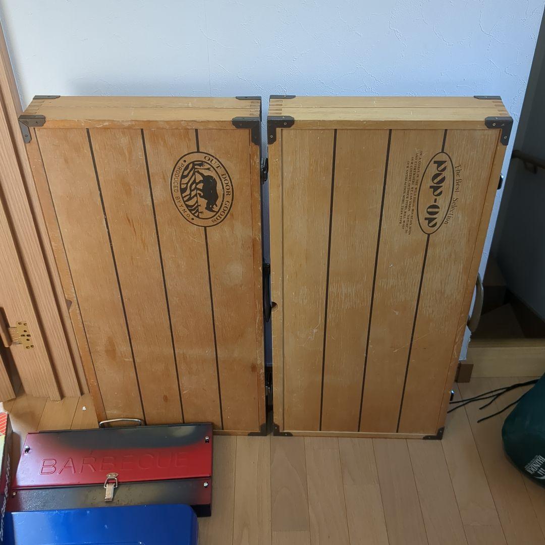 アウトドア　キャンプ　木製　ダイニングテーブルチェア　大人数　グループ　レトロ